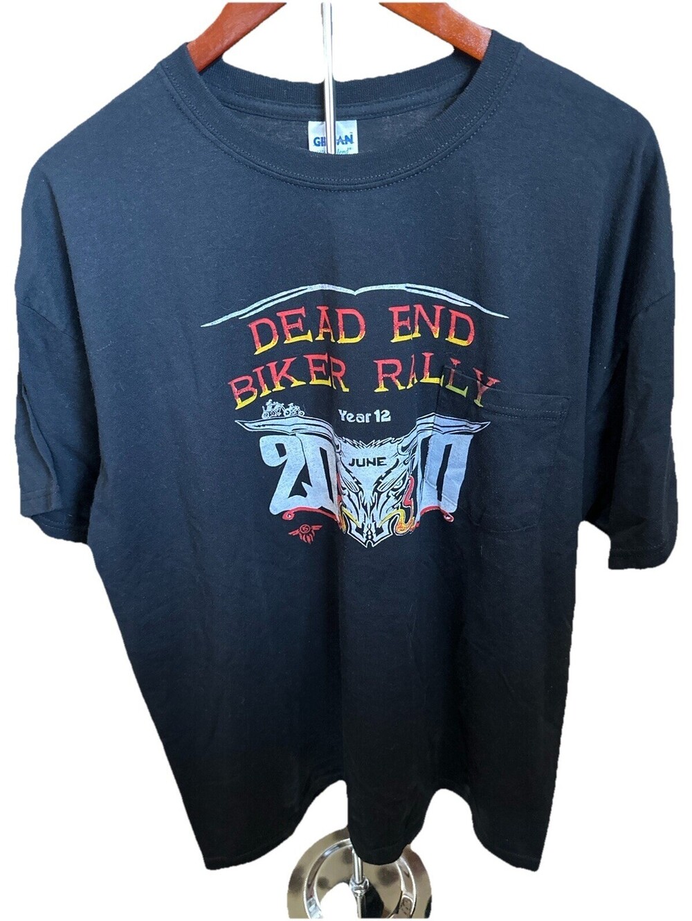Dead End Biker Rally 2010 Shirt XL Perks OK Motorcycle Graphic Tee Back Graphic